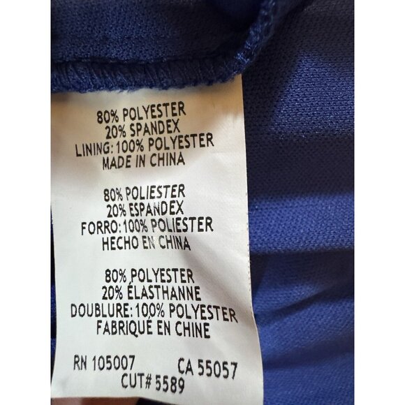 Marina Dress 16 Blue Stretch Lace Wedding Party Cruise V Neck Short Sleeve - Picture 9 of 11